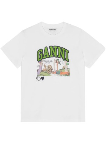 ganni top womanbasic jersey poppy c relaxed t shirt - t4288 151