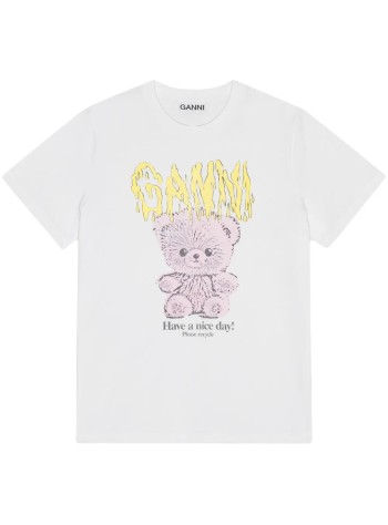 ganni top womanbasic jersey teddy relaxed t shirt - t4289 151