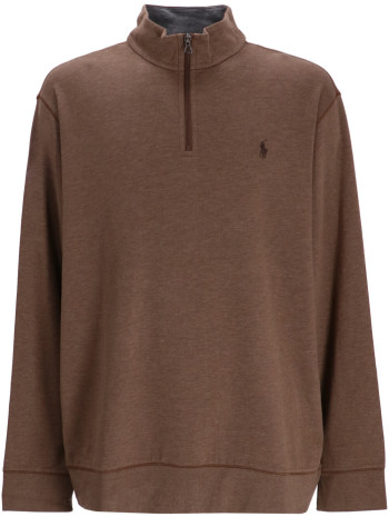 polo ralph lauren sudadera hombre luxury jersey quarter-zip pullover - 710812963036 cedar heather c8956