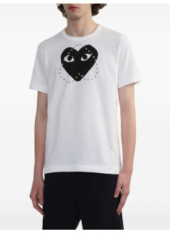 comme des garçons play camiseta hombre shirt print black x studs - axt804051 white