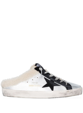 golden goose sneaker womansuper star sabot laminated upper suede star shearling linin - gwf00110f002307 70149
