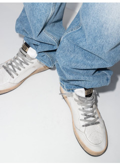 golden goose sneaker womanballstar leather upper laminated star and heel - gwf00117f000783 80608