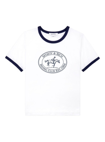 sporty & rich top womanriding club ringer tee - to073612244wh01 48