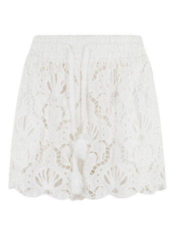 farm rio short pant womanwhite seashell eyelet short - 332888 l0036