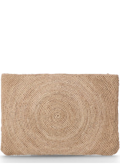 stella mccartney clutch mujer logo pouch eco crochet raffia - 7p0079wp0375 9370