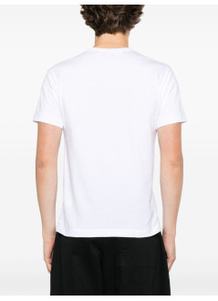 comme des garçons play camiseta hombre shirt emblem x rhinestone - axt801051 white black