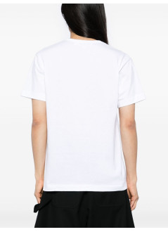 comme des garçons play camiseta hombre shirt emblem x rhinestone - axt801051 white red