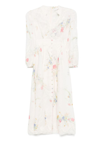 zimmermann dress womanlucky lace plunge midi dress - 4548dss252 crmbqflo