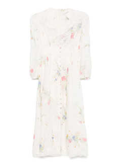 zimmermann dress womanlucky lace plunge midi dress - 4548dss252 crmbqflo