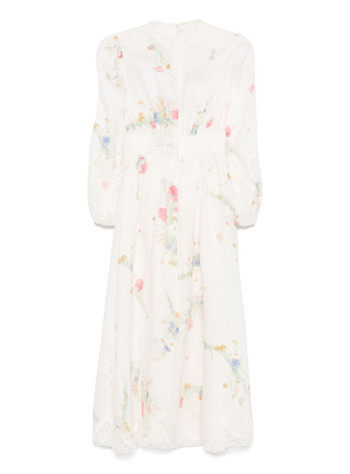 zimmermann dress womanlucky lace plunge midi dress - 4548dss252 crmbqflo 2