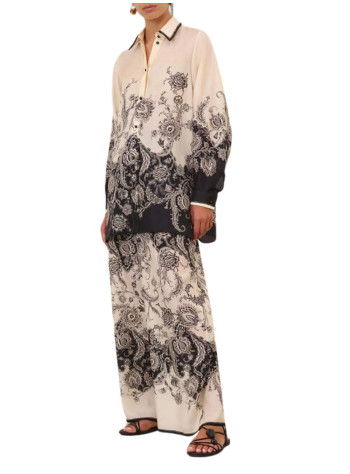 zimmermann shirt womanrhiannon relaxed shirt - 9923tss251 crmblkflo 2