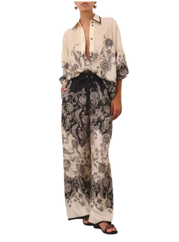zimmermann pant  womanrhiannon relaxed pant - 3254pss251 crmblkflo 2