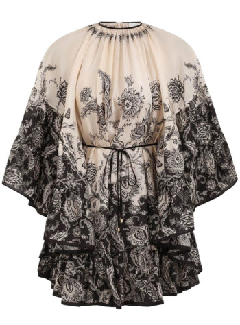 zimmermann dress womanrhiannon lantern mini dress - 3420dss251 crmblkflo