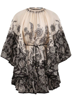 zimmermann dress womanrhiannon lantern mini dress - 3420dss251 crmblkflo