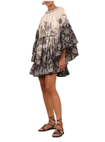 zimmermann dress womanrhiannon lantern mini dress - 3420dss251 crmblkflo 2