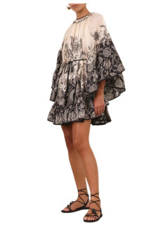 zimmermann dress womanrhiannon lantern mini dress - 3420dss251 crmblkflo