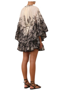 zimmermann dress womanrhiannon lantern mini dress - 3420dss251 crmblkflo