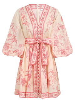 zimmermann dress womanlucky plunge mini dress - 3500dss252 crmpnkflo