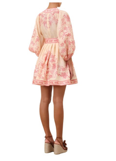zimmermann dress womanlucky plunge mini dress - 3500dss252 crmpnkflo