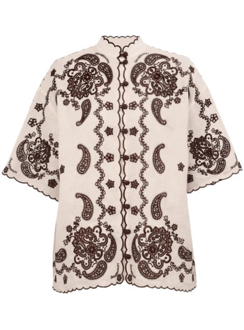 zimmermann blusa mujer ascension embroidered shirt - 3287tss253 ivch