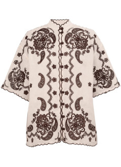 zimmermann t-shirt womanascension embroidered shirt - 3287tss253 ivch