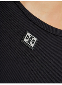 tory burch top mujer cotton rib logo tee - 170886002 002
