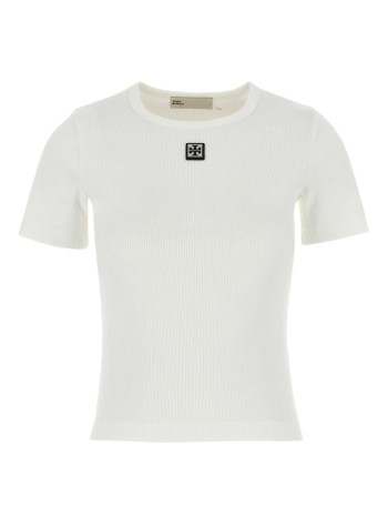 tory burch top womancotton rib logo tee - 170886047 047