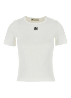 tory burch top womancotton rib logo tee - 170886047 047