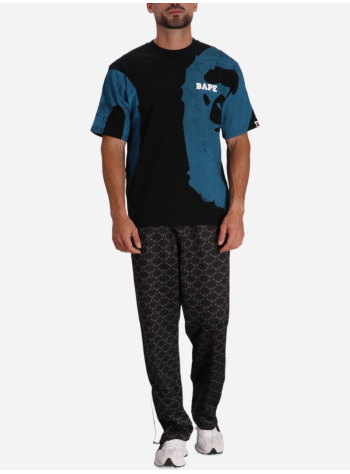 bape t-shirt manwater print college relaxed fit tee m - 001csl301339m black 2
