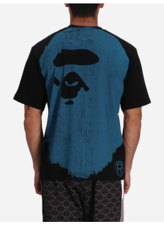bape camiseta hombre water print college relaxed fit tee m - 001csl301339m black