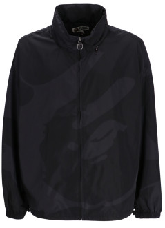 bape sweater manabc camo nylon hooded jacket m - 001ljl301302m black