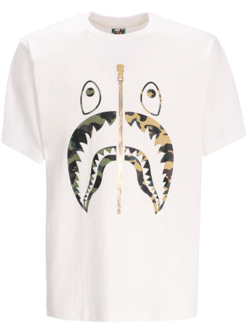 bape t-shirt man1st camo separate shark tee m - 001tel301018m white