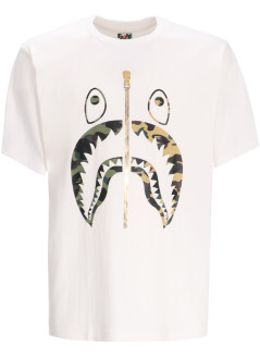 bape t-shirt man1st camo separate shark tee m - 001tel301018m white