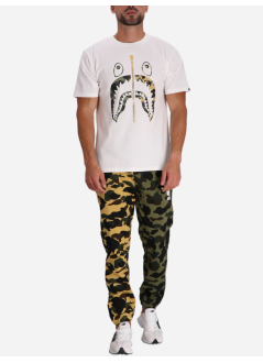 bape t-shirt man1st camo separate shark tee m - 001tel301018m white