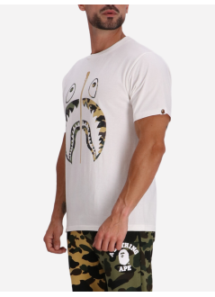 bape t-shirt man1st camo separate shark tee m - 001tel301018m white