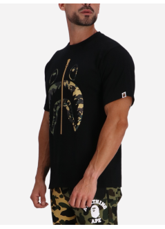 bape t-shirt man1st camo separate shark tee m - 001tel301018m black