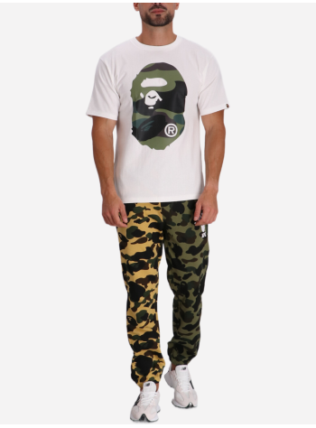 bape t-shirt mangiant 1st camo big ape head tee m - 001tel301015m white x green 2
