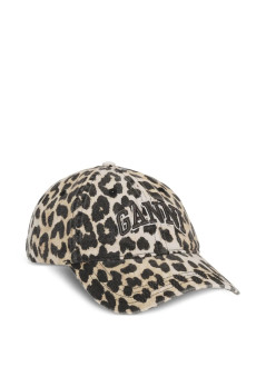 ganni cap womanwashed cotton canvas cap leo emb - a6898 943