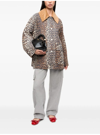 ganni outerwear womanprinted canvas midi jacket - w0391 859 2