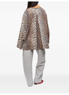 ganni outerwear mujer printed canvas midi jacket - w0391 859