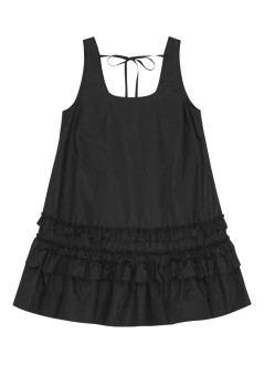 ganni vestido mujer cotton poplin u neck mini dress - w0905 099