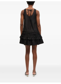 ganni vestido mujer cotton poplin u neck mini dress - w0905 099