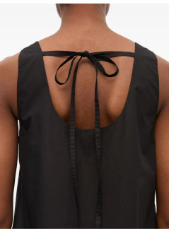 ganni vestido mujer cotton poplin u neck mini dress - w0905 099