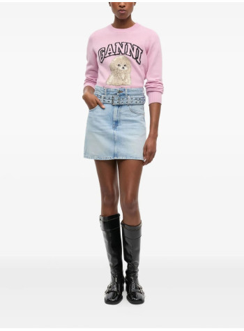 ganni skirt womansoft rigid denim mini skirt - j1744 564 2