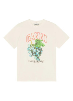 ganni top womanbasic cotton jersey grapes relaxed t shirt - t4230 135