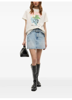 ganni top womanbasic cotton jersey grapes relaxed t shirt - t4230 135