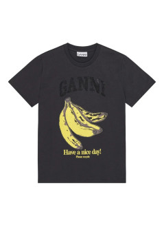 ganni top mujer basic cotton jersey banana relaxed t shirt - t4238 252