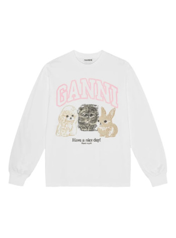 ganni sudadera mujer re cut heavy jersey animals long sleeve - t4275 151