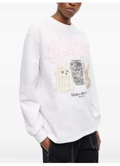 ganni sweater womanre cut heavy jersey animals long sleeve - t4275 151