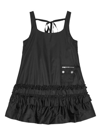 ganni dress womanduchesse nylon u neck mini dress - w0450 099